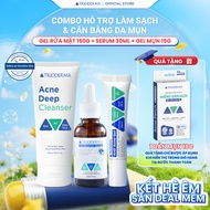 3-Step Combo to Support Acne Reduction Trioderma Facial Cleansing Gel 150g + Serum 30ml + Acne Gel 1