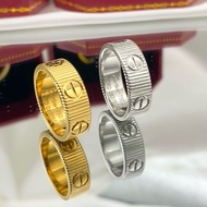 Car 18k gold word print closed ring niche design commuting versatile lady ring AU750 timeless classi