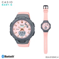 Baby-G นาฬิกาข้อมือผู้หญิง Casio Baby-G Sports Running Series Mobile Link Pink รุ่น BSA-B100MC-4A CMG
