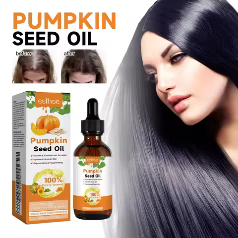 EELHOE 60ml Pumpkin Seed Oil Hair Care Essential Oil Moisturizing Smoothing Repairing Hair Roots Hai