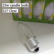 Candle Bulb E27 25W 240V  Clear Candle Bulb (2pcs)