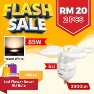 MIDEA FLOWER SAVER 5U BULB 85W E27 WARM WHITE X 2 PCS MENTOL LINGKARAN