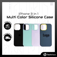 Soft Silicone Casing for iPhone 13 13 Pro 13 Pro Max 12 Pro 12 Pro Max 11 3 in 1 Candy Color Silicon