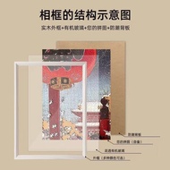 木质1000片拼图裱框实木500片相框70x50CM和75x50CM冬灯情侣画框1000 pieces of wooden puzzle framing, solid wood 50 pieces