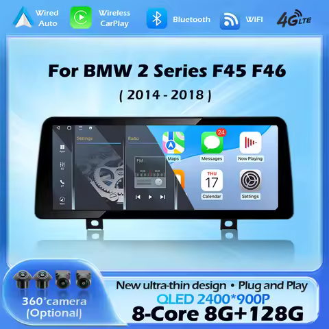 QLED Screen Android16 For BMW 2 Series F45 F46 2014 - 2018 NBT EVO System Car Multimedia Player Navi