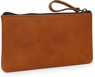 TheAntiq: Leather Pencil Pouch, Currency Pouch, Leather Pencil Case, Zippered Pouch Paper Money, Pen
