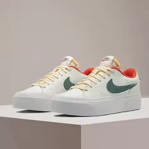 Nike Court Legacy Lit Leather Comfort Slip-Resistant Cushioned Durable Low-Top Tennis Shoes FD0355-1