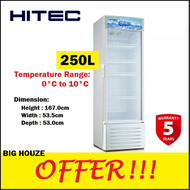 HITEC 250L Chiller Showcase HTC-258FSC Double Layer Glass Door Display Chiller Fridge Refrigerator