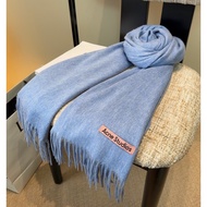 Acne Studios Light Blue Labeling Scarf Fresh Simple Style Autumn Winter Warm All-Match Bib