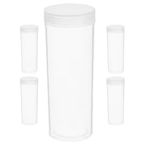 5Pcs Transparent Plastic Coin Storage Tubes Airtight Sealed Lids Coin Collector Organizer for Commem