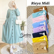 Rieya Midi Dress/Gamis/Baju Muslim/Baju Wanita