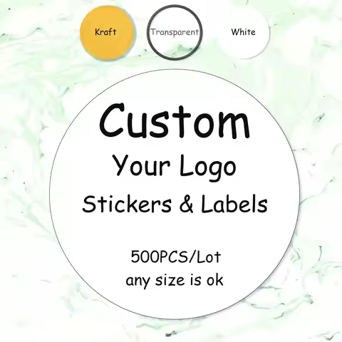 500 PCS Custom Label Sticker Logo Stickers Label Wedding Birthday Baptism Party Design Your Own Stic