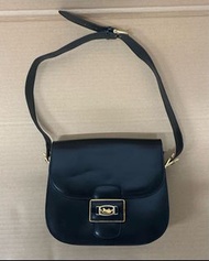 CELINE 馬車五金肩包 盒子小牛皮 金色五金 皮革