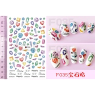 [Manicure Stickers] F35 Gem Stickers Adhesive Ultra-Thin With Glue Phototherapy Manicure Nail Painte
