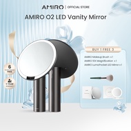 AMIRO O2 LED Vanity Mirror 10X Magnifying Makeup Mirror 2200mAh Mirror Desktop Face Makeup Mirror