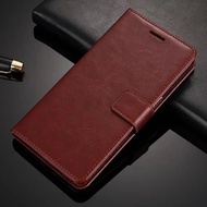 Case Leather Wallet/Flip Polos Samsung A6 Plus - Marun