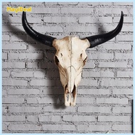 Animal Skull Wall Sculpture Horn Skull Sculpture Ornament Rustic Resin Halloween Cow Skull Decor for