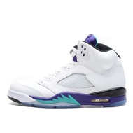 Company Goods Daigou AJ5 Women's Shoes Jordan 5th Generation Basketball Shoes White Purple Grape Men