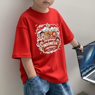 MERAH KATUN Red and White Children's T-shirts for August 17th Indonesian Independence Day, 81th Anni