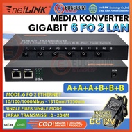 Best Selling Gigabit 6 FO 2 LAN 1000M Fiber Optic FO SC Converter Media SALE