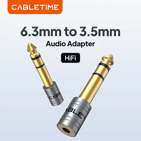 CABLETIME Jack 6.35mm to 3.5mm Microphone Audio Plug for Amplifier Speaker AUX Cable 6.35mm Jack Aux