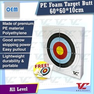 V Club Archery PE Foam Target Butt - 60x60cm 2.2PCF - Shooting Board - Free Target Paper/Target Pin