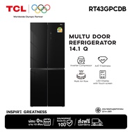 TCL ตู้เย็น 4 ประตู ขนาด 14.1Q / 400L รุ่น RT43GPCDB สีดำ แผงควบคุมระบบดิจิตอล Twin Eco Inverter ควบ