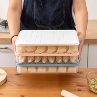 Dumpling Box, Food Storage Container Stackable Snack Container with Lid, Large Plastic Container Fla