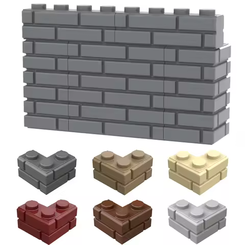 Masonry Corner 1x2x2 Modified Brick Building Blocks MOC Toys Kids Collection Souvenir Gift Pretend P