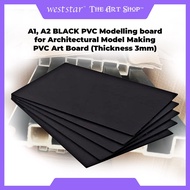 [WESTSTAR] A1, A2 BLACK PVC Modelling board for Architectural Model Making PVC Art Board -Thickness 