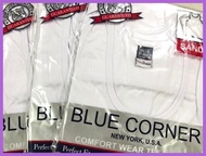 ◎ ◰ ● Blue corner sando for men white