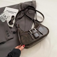 Halloween LEFTSIDE Retro Belt Design PU Leather Shoulder Bag Women 2024 Y2K Small Vintage Women Unde