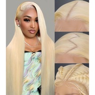 613 Lace Front Wig Rambut Manusia 200 Density Straight Blonde Wig Rambut Manusia 13x6 HD Lace Front 
