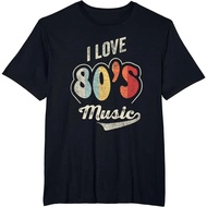 80's Retro Song Shirt Set I Love Music 80's Band T-Shirt 80's Men's Clothing Graphic Vintage
