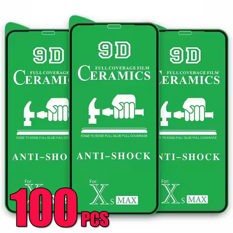 100pcs 9D Ceramics Film HD Screen Protector Full Glue Coverage Guard For iPhone 17 Air 16 Pro Max 16
