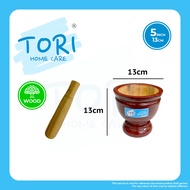 TORI HOME Wooden Mortar and Pestle | XXL Large Size | Lesung Kayu | Lesung Kayu Somtam Besar