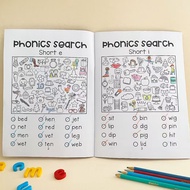 43Pages English Phonics CVC Words Search Workbook Kids Learning English Book Early Educational Book 