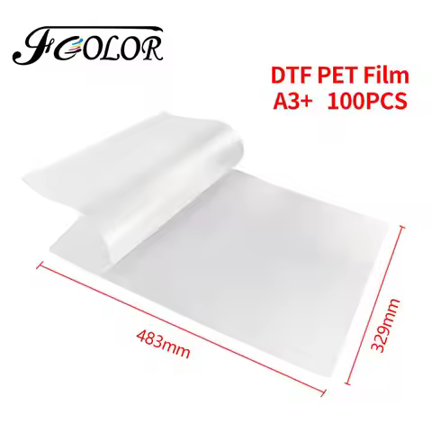 FCOLOR 100 Sheets A3+ DTF PET Film for Epson XP600 DX5 DX6 1390 4720 L800 L805 L8050 L1800 DTF Print
