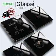 ZENSO- Glasse Black Glass Rocker (Tempered Glass) Switch Switches & Socket Suis Kaca