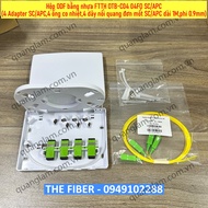 Hộp ODF bằng nhựa FTTH OTB-C04 04FO SC/APC (4 Adapter SC/APC4 ống co nhiệt4 dây nối quang đơn mốt SC