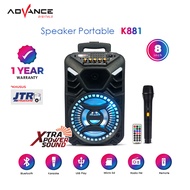 Speaker Meeting Bluetooth Portable Advance K881N K881 V.3 / Speaker Karaoke dual Mic