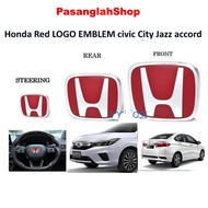 Honda Red LOGO EMBLEM Civic FC Civic FE City Gm2 GM6 Gn2 Steering Logo