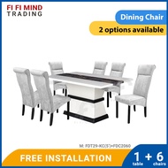 Ainslee Marble Dining Set/ Marble Dining Table/ Meja Makan 6 Kerusi/ Meja Makan Marble/ Meja Makan Set