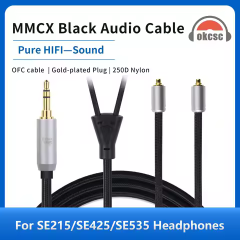 OKCSC 2m/200cm OFC Cable With 4.4mm 3.5mm 2.5mm 6.35mm XLR Plugs HiFi Cable For SHURE SE215 SE315 SE