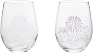 (Temperature Design) Round Pottery Cold Feeling Fireworks, Free Glass Pair Set, Glasses, Fireworks,