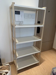 IKEA EKENABBEN 開放式層架 5層 (白楊木/白色) 95%新 儲物架/書架/置物架