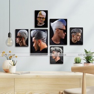 SIÊU RẺ - Bộ 6 tranh trang trí phòng tóc nam Barber - Tranh dán tường Gió Decor chất liệu Formex 5mm