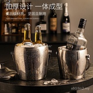Bucket Stainless Steel With Insulation Bucket Barrel Household Ice Bucket Double-Layer Ice Lid Stora
