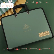 WINTE A4 File Folder, PP a4  13 Grids a4 File Folder, Multilayer Large Capacity Office School Statio