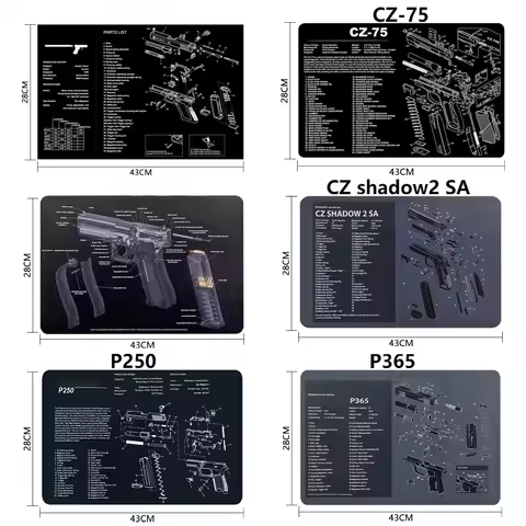 Tactical Mouse Rubber Pad For CZ Shadow 2SA G17 CZ75 1911 P220 226 P320 P365 Gun Cleaning Mat With P